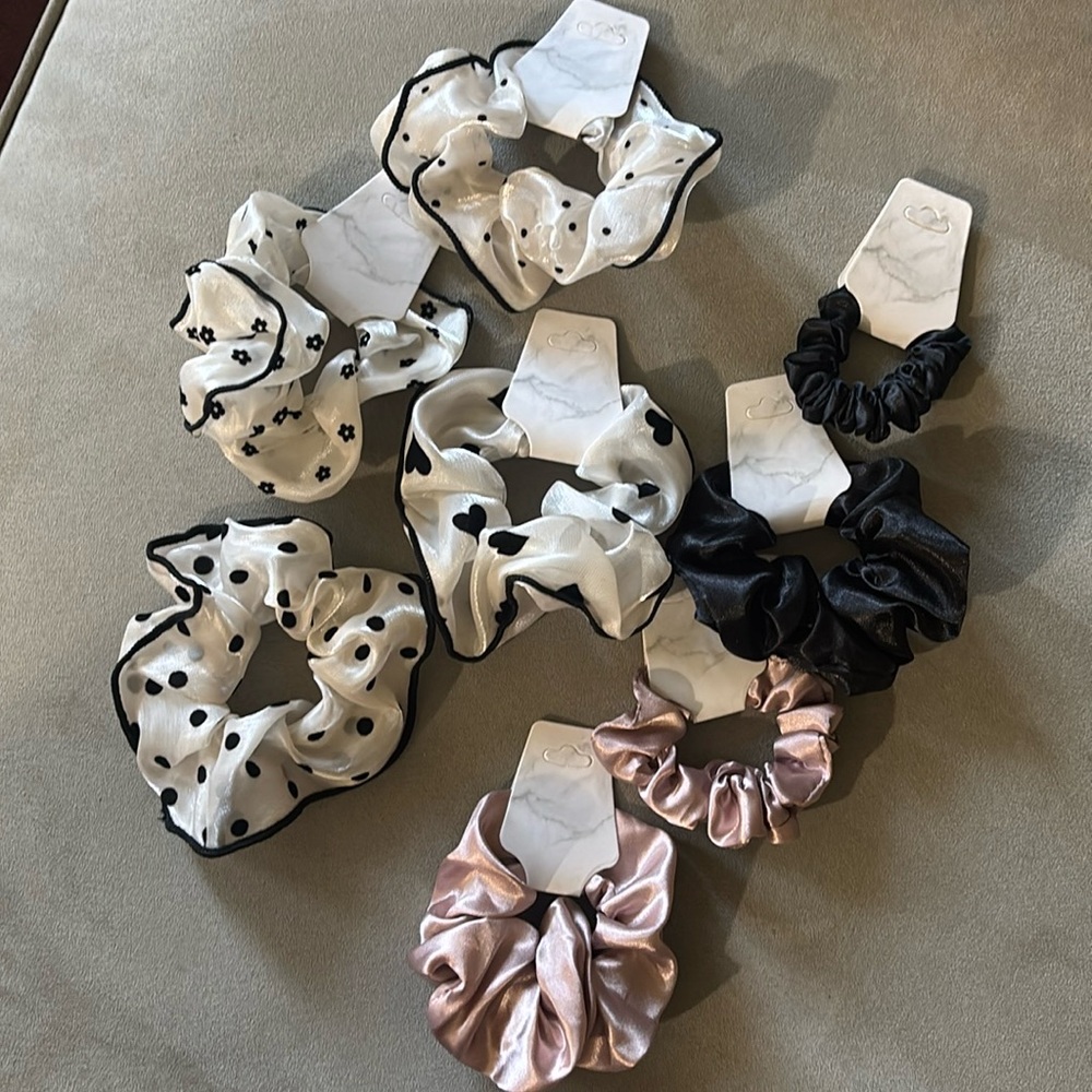 Chiffon and satin scrunchie mix 8pc